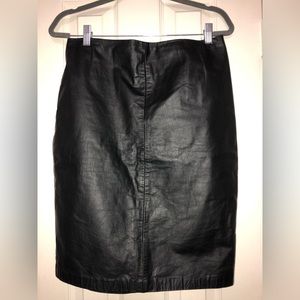 Real leather pencil skirt